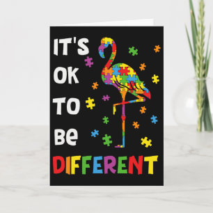 Es ist okay, anders zu sein Flamingo Autismus-Bewu Karte