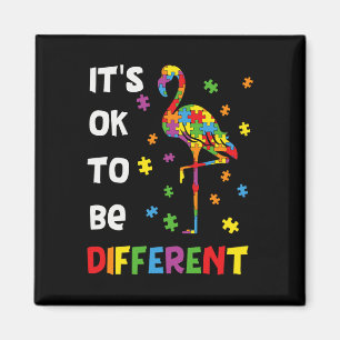 Es ist okay, anders zu sein Flamingo-Autismus-Bewu Magnet