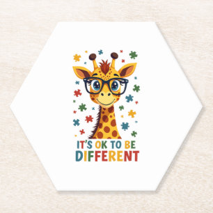 Es ist okay, anders zu sein Giraffe-Autismus-Bewus Untersetzer