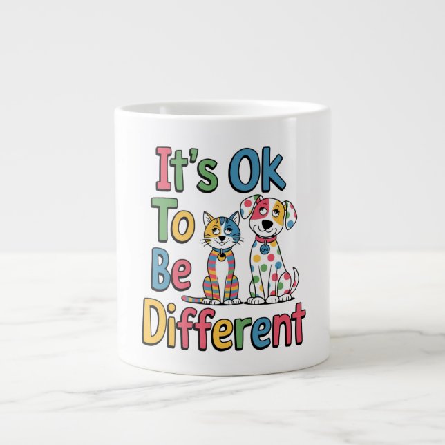 Es ist okay, anders zu sein Jumbo-Tasse (Vorderseite)