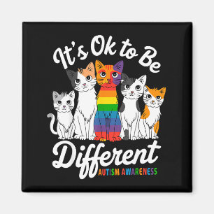 Es ist okay anders zu sein Katze Puzzle Süß Autism Magnet
