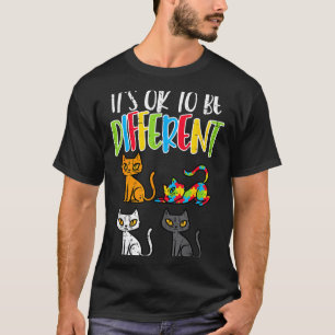 Es ist okay, anders zu sein Katze Puzzle Süße Auti T-Shirt