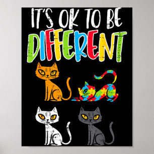 Es ist okay anders zu sein Katze Puzzle Süße Autis Poster