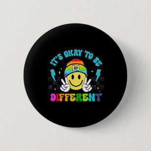 Es ist okay, anders zu sein Lächeln Gesicht Puzzle Button