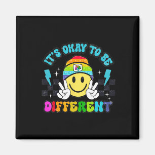 Es ist okay, anders zu sein Lächeln Gesicht Puzzle Magnet