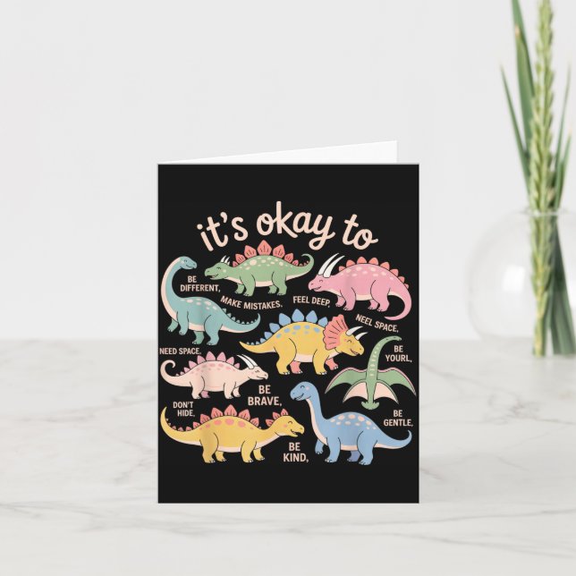 Es ist okay, anders zu sein, lustiger Dinosaurier  Karte (Vorderseite)