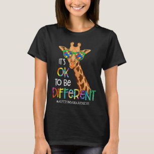 Es ist okay anders zu sein Süße Giraffe Tier Autis T-Shirt
