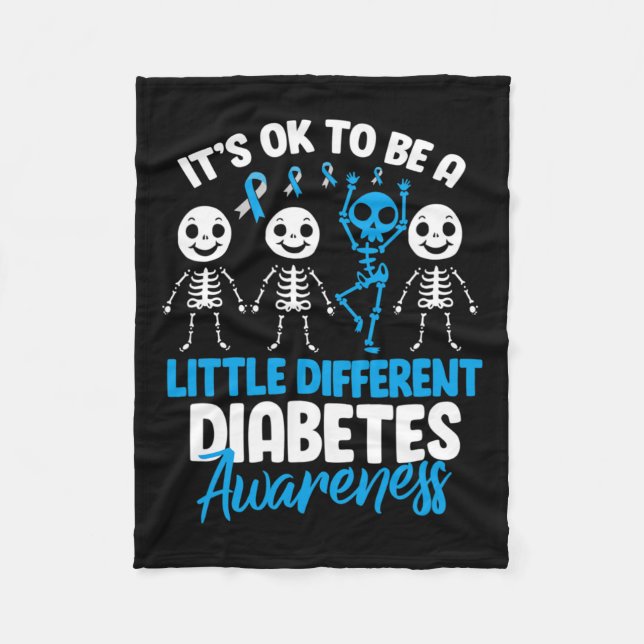 Es ist okay, ein bisschen anders zu sein Diabetes- Fleecedecke (Vorderseite)