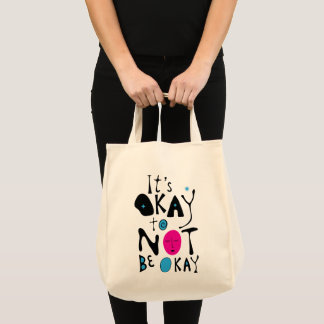 Es ist okay, nicht okay zu sein - Minimale Linie Tragetasche