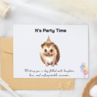 Es ist Party Time Birthday Card mit Igel