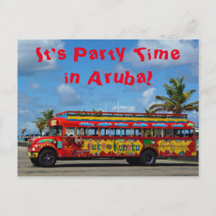 Es ist Party Time in Aruba Einladungspostkarte
