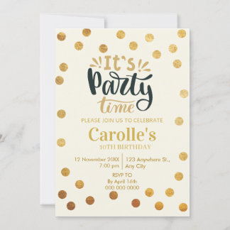 Es ist Party Time Simple Birthday Einladung