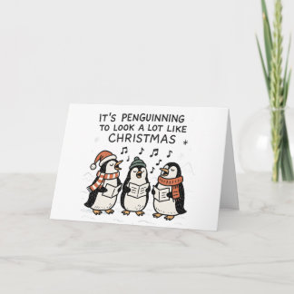Es ist Penguinning - Lustige Weihnachtskarte Feiertagskarte