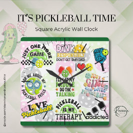 Es ist Pickleball Time Square Wanduhr