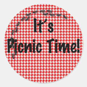 Es ist Picnic Time! Rotes Tischtuch mit Anten Runder Aufkleber