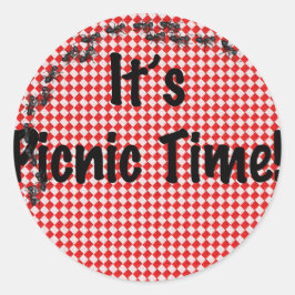 Es ist Picnic Time! Rotes Tischtuch mit Anten Runder Aufkleber