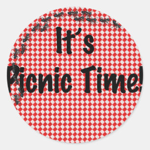 Es ist Picnic Time! Rotes Tischtuch mit Anten Runder Aufkleber