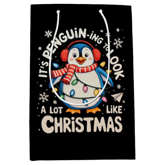 Es ist Pinguin-Ing, so auszusehen wie Weihnachtsna Mittlere Geschenktüte (Vorderseite)