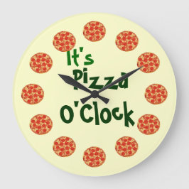 Es ist Pizza O'Clock Große Wanduhr