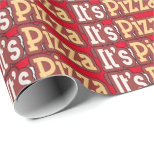 Es ist Pizza Party Wortart Packpapier