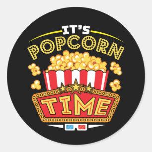 Es ist Popcorn Time Runder Aufkleber