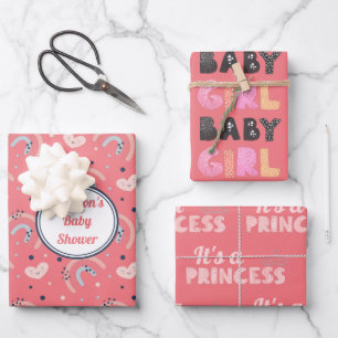 Es ist Princess Baby Girl Baby Dusche Geschenkpapier Set