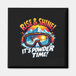 Es ist Pulverzeit Skibrille Skifahren Bergaufgang Magnet