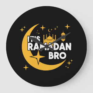 Es ist Ramadan Bro Frohes Fasten Islamischer Halbm Große Wanduhr