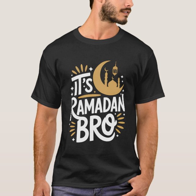 Es ist Ramadan, Bruder, goldener Halbmond Moschee T-Shirt (Vorderseite)