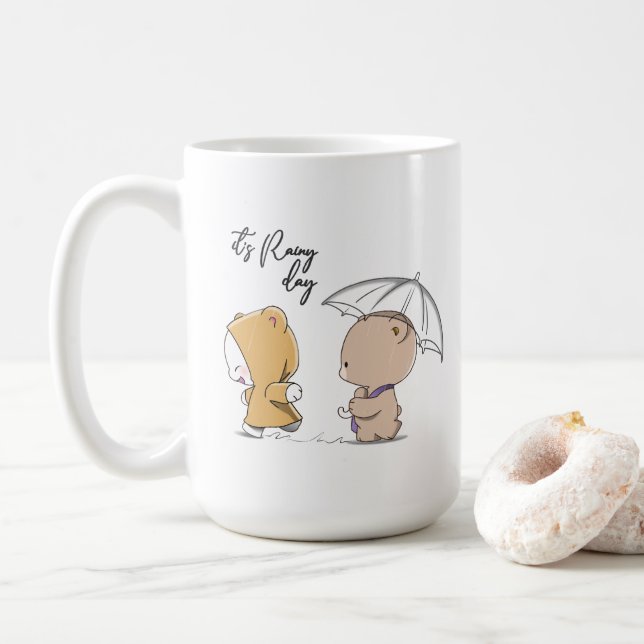 Es ist regnerisch | Klassische Tasse 15# (Mit Donut)
