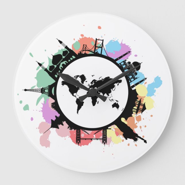 Es ist Reisezeit Große Wanduhr (Vorderseite)