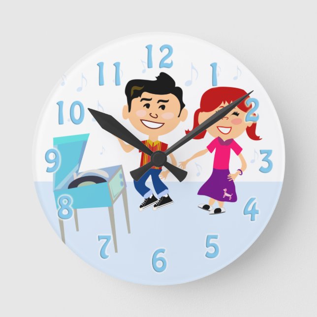 Es ist Rekordzeit für das Party! Runde Wanduhr (Vorderseite)