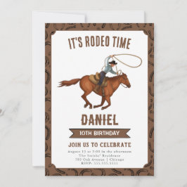 Es ist Rodeo Time Cowboy Geburtstag Einladung