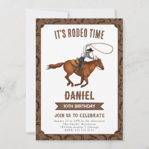 Es ist Rodeo Time Cowboy Geburtstag Einladung