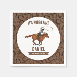 Es ist Rodeo Time Cowboy Geburtstag Serviette