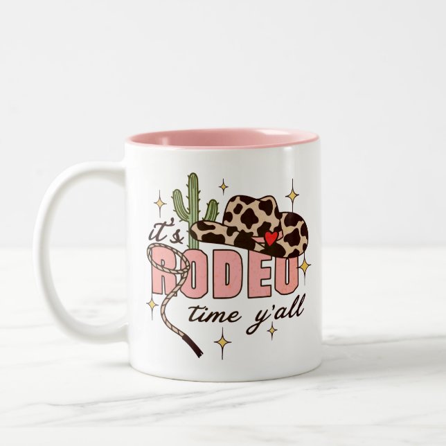 Es ist Rodeo Time Y'all Zweifarbige Tasse (Links)