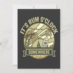 Es ist Rum O'clock Irgendwo Vintager sonniger Urla Einladung