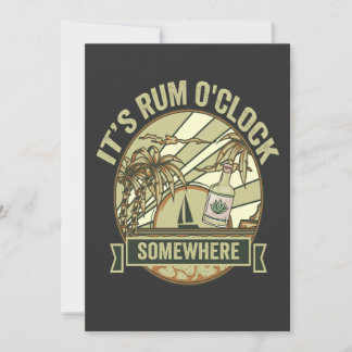 Es ist Rum O'clock Irgendwo Vintager sonniger Urla Einladung