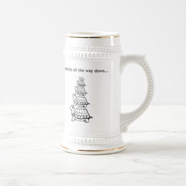 es ist Schildkröten vollständig hinunter Bier Bierglas (Rechts)