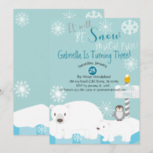 Es ist Schnee viel Spaß-Geburtstags-Einladung Einladung