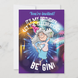 ES IST SCHÖN GEBURTSTAG! Lass die Feiern SEIN GIN! Einladung