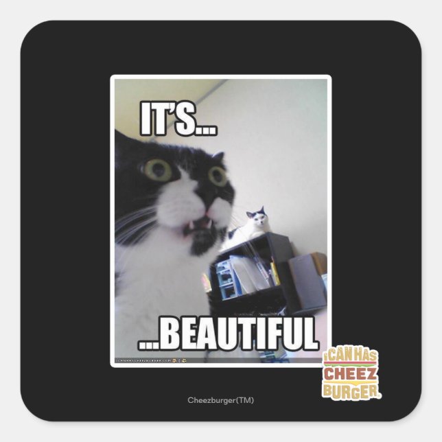 Es ist schön quadratischer aufkleber (Vorderseite)