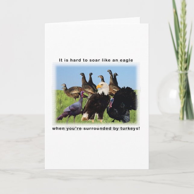 Es ist schwer, sich wie ein Adlerzitat zu erheben Karte (Vorderseite)