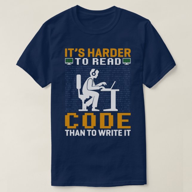 Es ist schwieriger, Code zu lesen, als Programm zu T-Shirt (Design vorne)