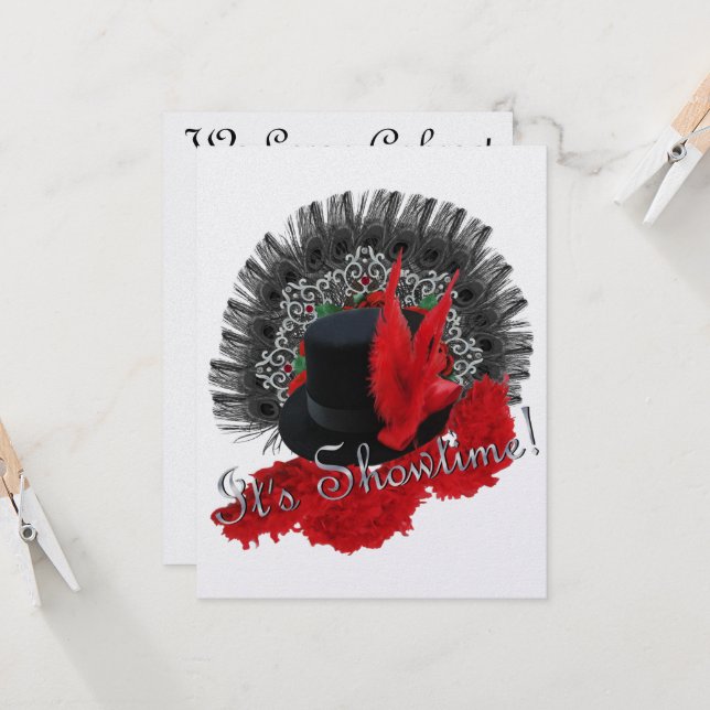 Es ist Showtime! Einladung (Vorderseite/Rückseite Beispiel)