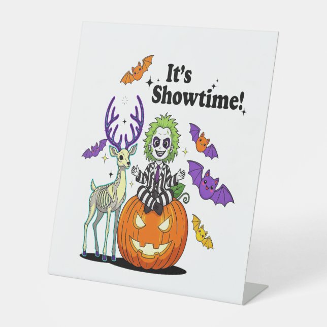 Es ist Showtime Funny Halloween Sockelschild (Vorderseite)