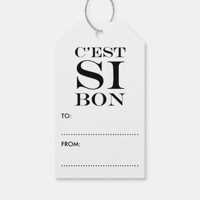 Es ist so gut - C'est Si Bon Französisch Geschenkanhänger (Rückseite)
