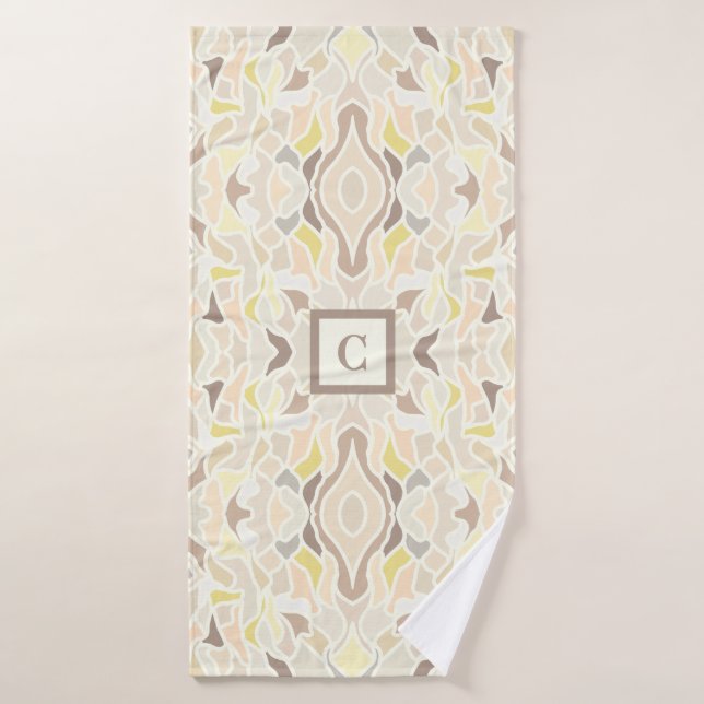 Es ist so ivory geometrisches Abstraktes Muster Badehandtuch (Badehandtuch)