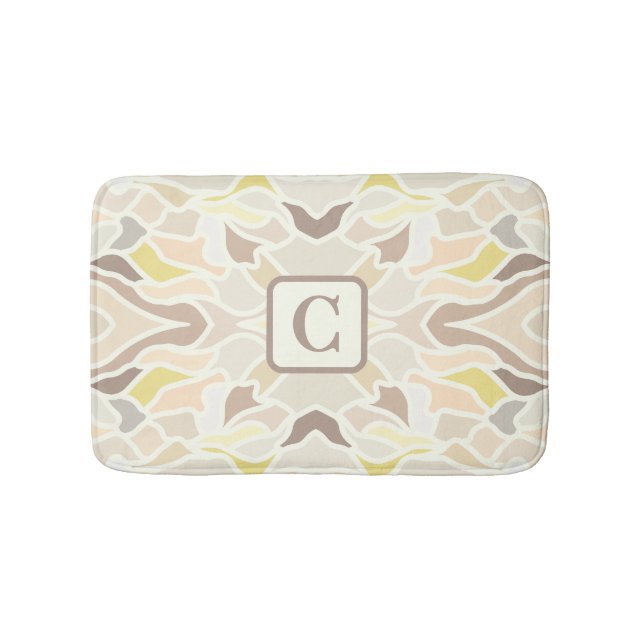 Es ist so ivory geometrisches Abstraktes Muster Badematte (Vorderseite)