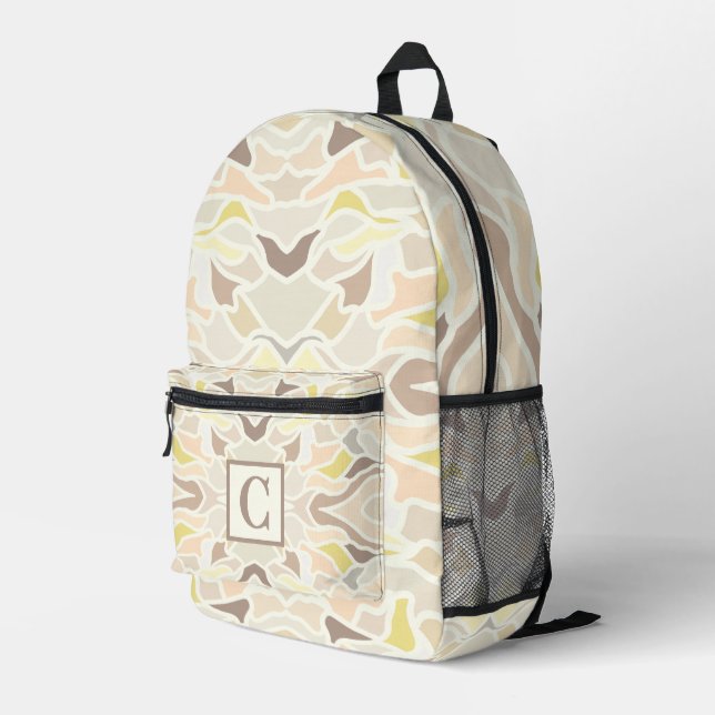 Es ist so ivory geometrisches Abstraktes Muster Bedruckter Rucksack (Rückseitige Ecke Rechts)